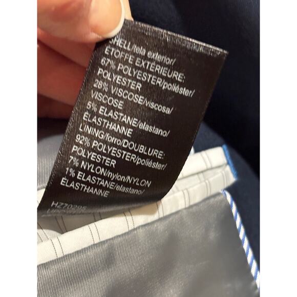 New Haggar Men’s Premium Stretch Blazer Suit Jacket Blue Slim Fit 42L work Class - Picture 11 of 12